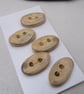 5 Small Oval Old Gold Ceramic Buttons - Image 2