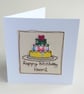 Personalised Embroidered Birthday Cake Card - Image 4