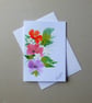 original hand painted floral blank greetings card ( ref FA 142 B3 )