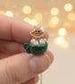 Gingerbread Man Necklace, Hot Chocolate Charm, Polymer Clay Christmas Gift - Image 2