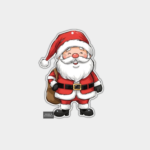 Funny Christmas Gift Tags For Adults, 6pk - Cute Happy Santa