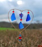Blue glass sun catcher with heart - Image 3