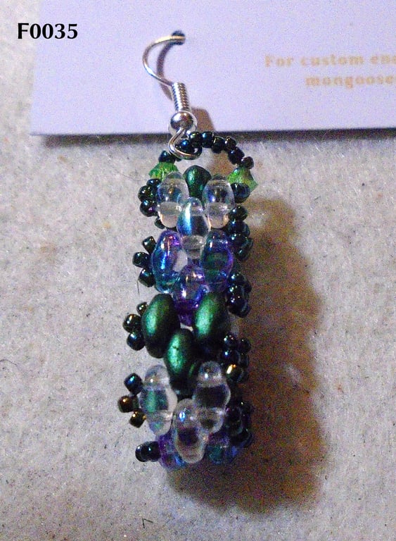 Brickwork-pattern bead earrings (customisable)