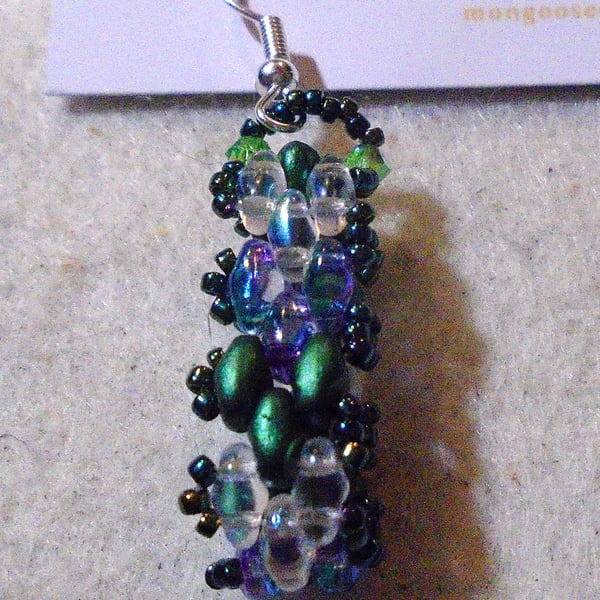 Brickwork-pattern bead earrings (customisable)