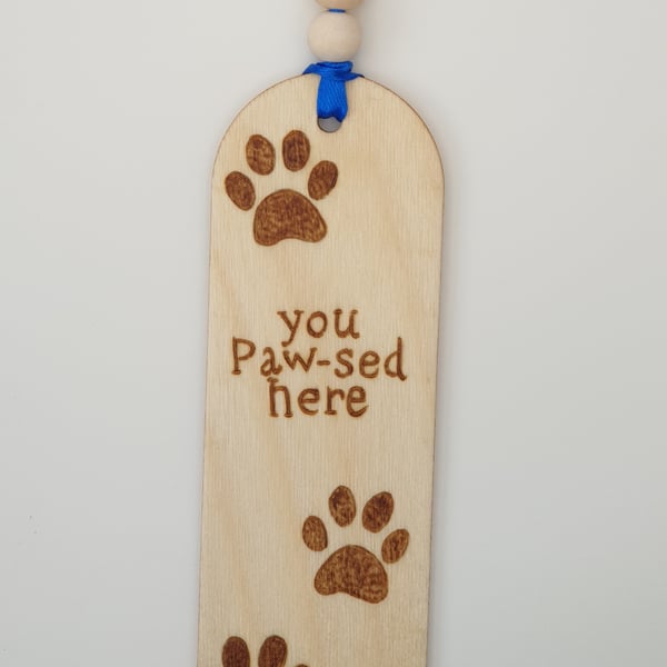 Bookmark - you paw-sed here decorated using pyrography 