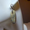 Pair of Sterling Silver & Narrow Oval Maligano Jasper Gemstone Earrings