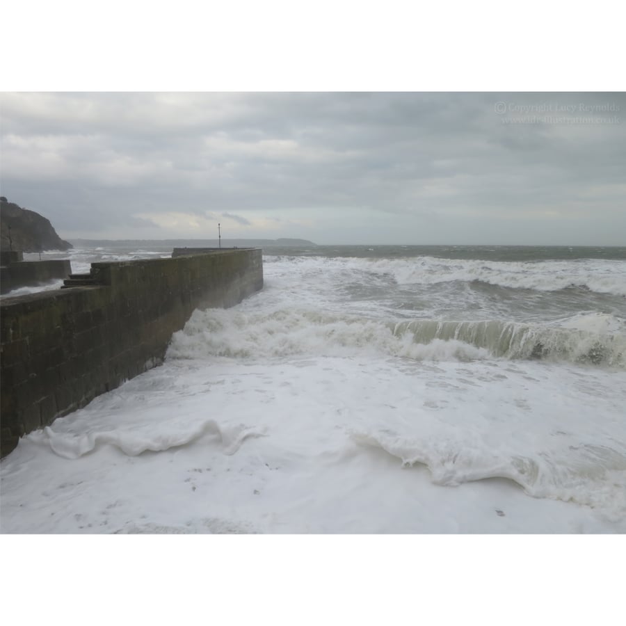 Storm Waves at Charlestown Print