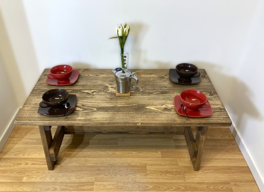 Large Handmade Solid Wood Coffee Table Rustic Farmhouse style. 