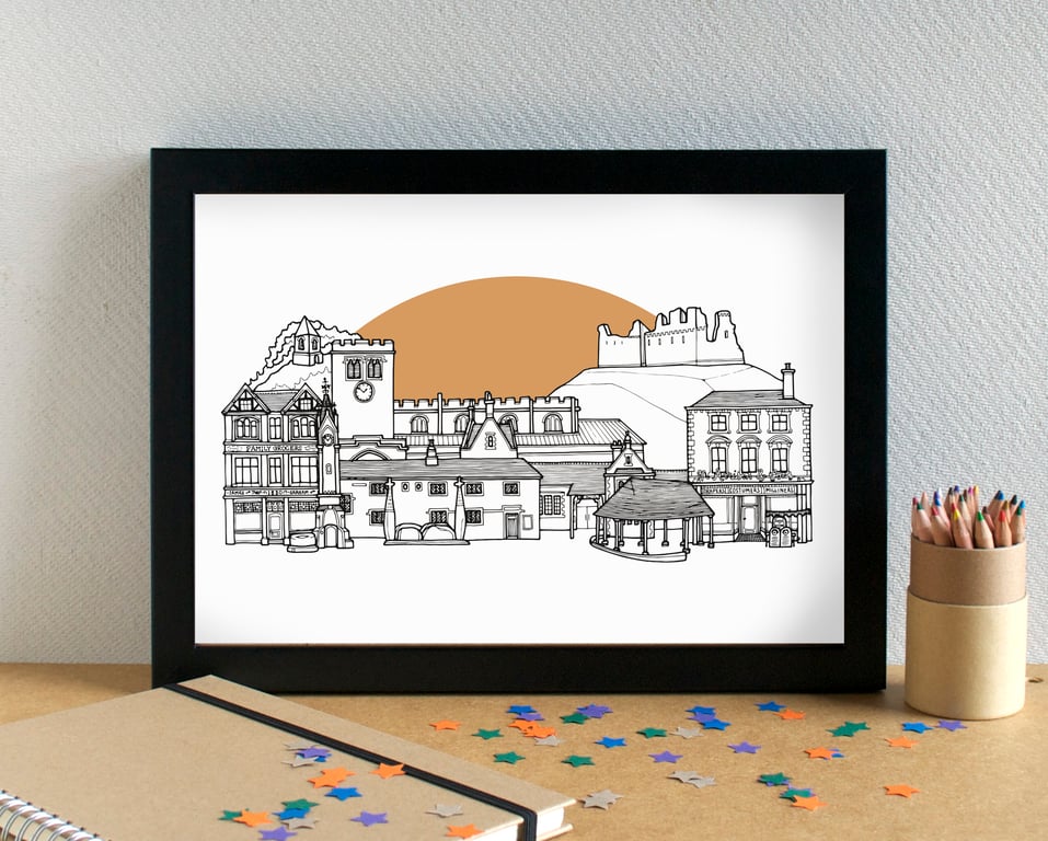 Penrith Landmarks Skyline Art Print