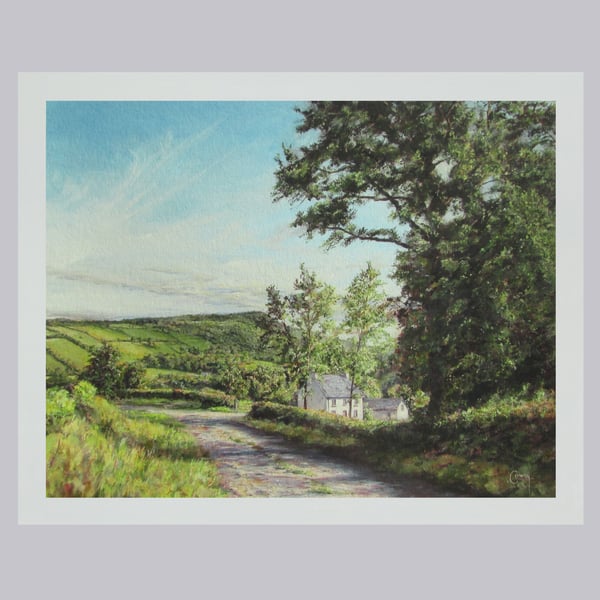 WELSH LANDSCAPE Art Print-Countryside Scene-Special Gift For Mother's Day-10x8