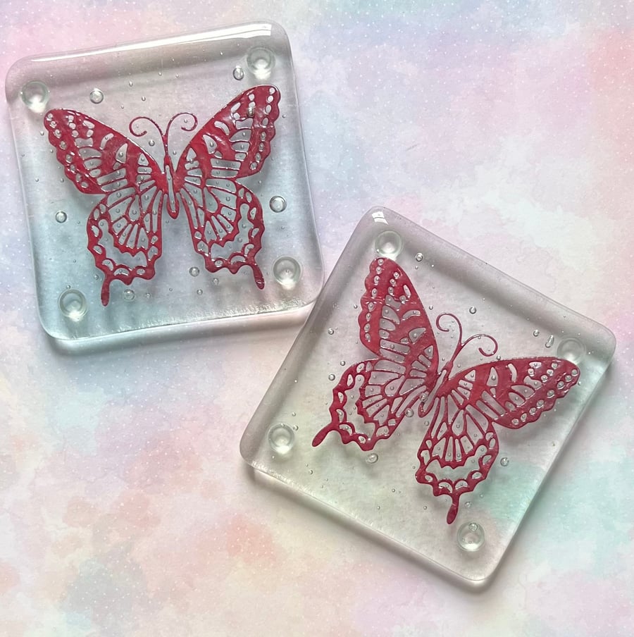 Butterfly Fused Glass Coasters