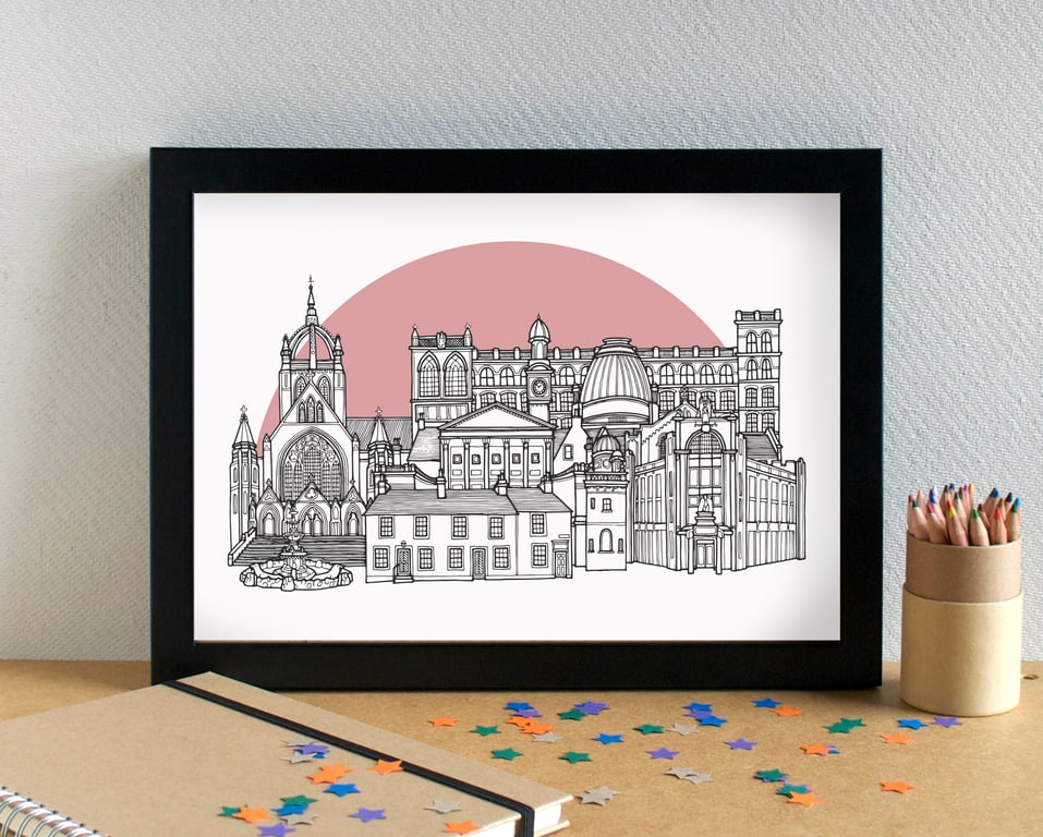 Paisley Landmarks Skyline Art Print