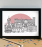 Paisley Landmarks Skyline Art Print - Image 1