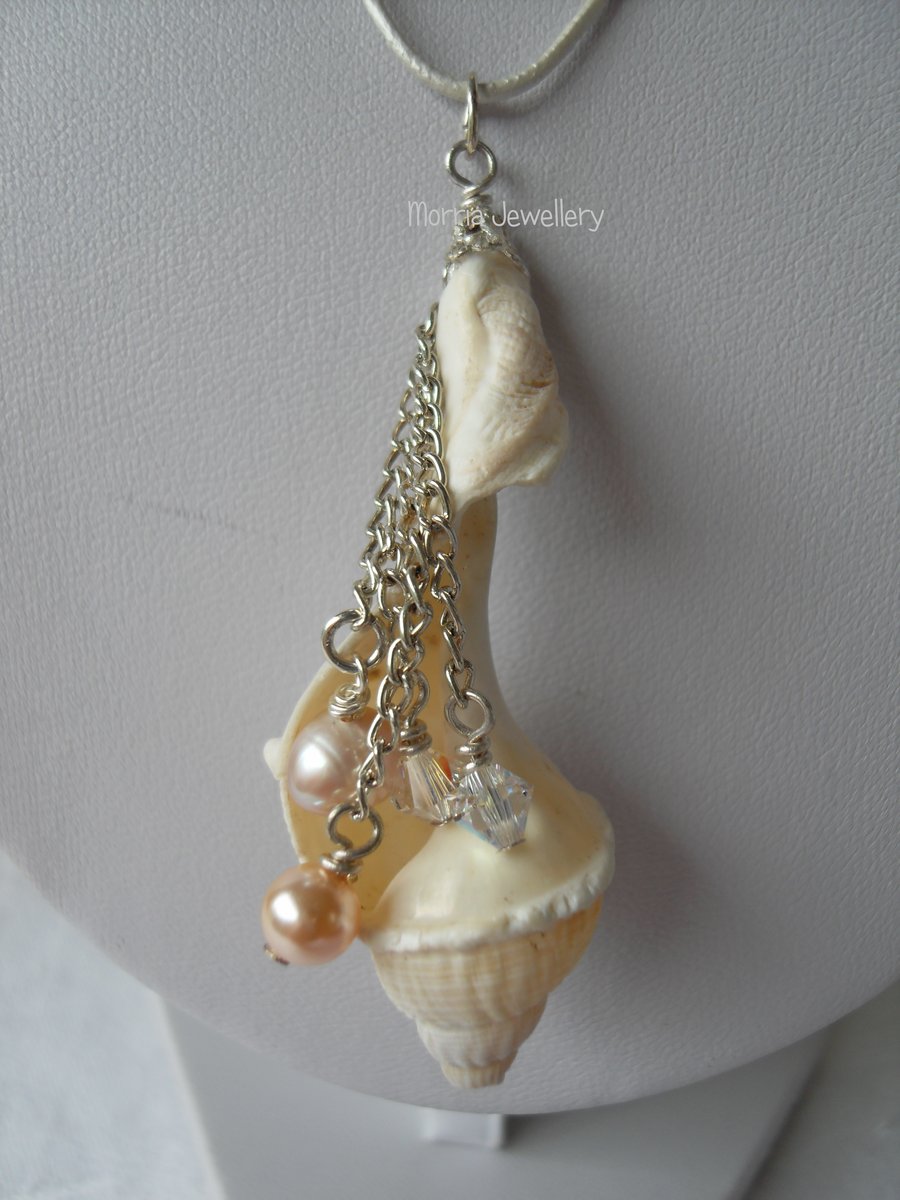 Shell, Pearl and Crystal Pendant