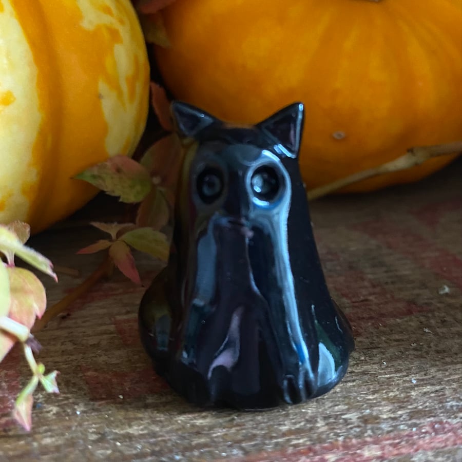 Small Standing Ceramic ghost cat