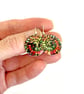 Ammonite spiral round dangle earrings on sterling silver ear wires (755) - Image 3