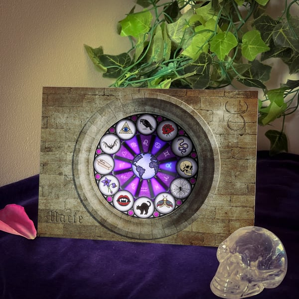 Personal Astrological Art - The Goth Zodiac Card