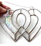 Entwined Heart Suncatcher Stained Glass Silver 25th Wedding 051 - Image 2