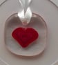 Heart on Clear Fused Glass Card - Image 2