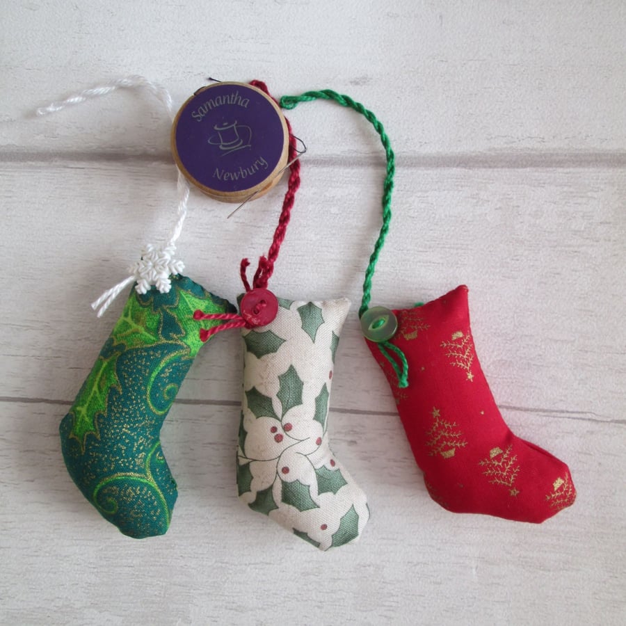 Scrapbox Stockings - Mini Stocking Christmas Tree Decorations