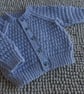 16" Patterned Round Neck Baby Cardigan (Light Denim Blue)
