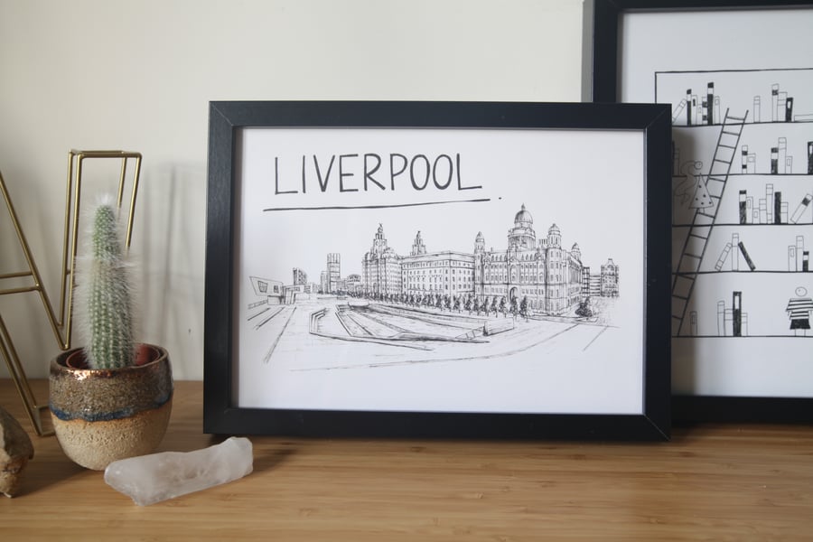 Liverpool 3 Graces Wallart Print