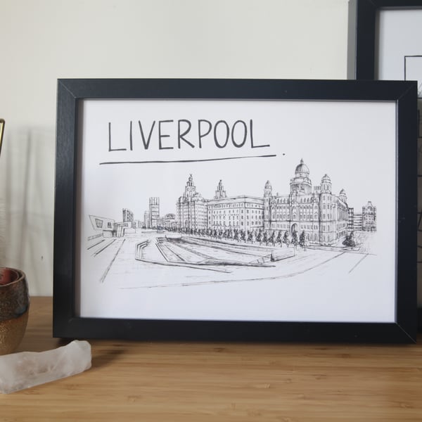 Liverpool 3 Graces Wallart Print