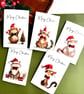 Festive cat Christmas card Santa feline in hat greeting pet lover holiday wishes - Image 1