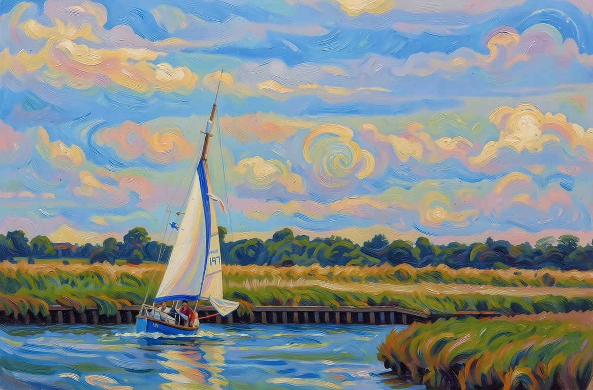 Norfolk Broads A5 Greeting Card April