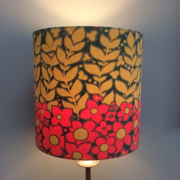 Dramatic Abstract Scandi Heals COROLLA Vintage Fabric Lampshade