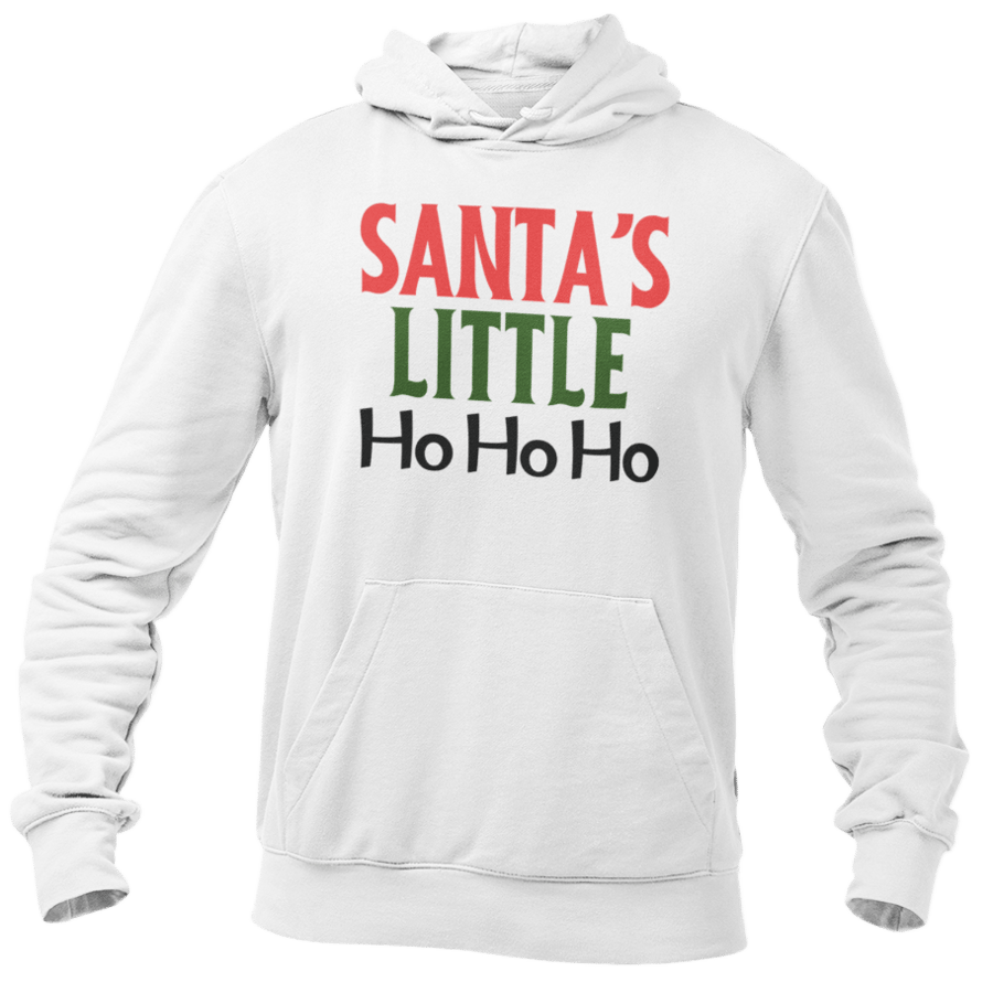 Funny Christmas Hooded Jumper Santas Little HO HO HO Hoodie