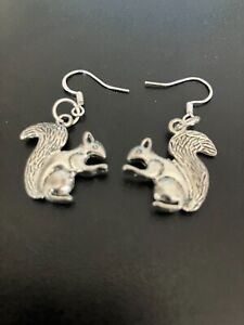 squirrel charm hook earrings