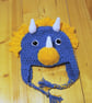 Crochet Triceratops hat, toddler, child, adult hat sizes - Image 3