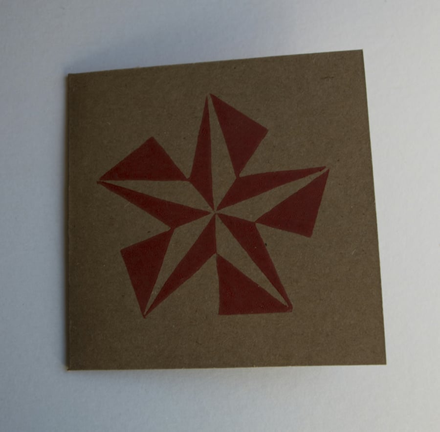 Geometic Star Card, red