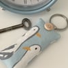 KEY RING - seagull, lavender rectangle, No.3 gull