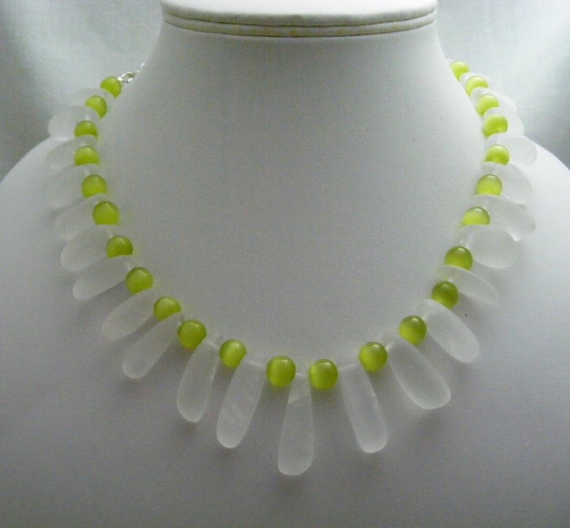 Quartz and Cat's Eye Necklace