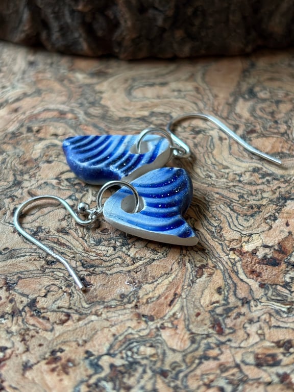 Handmade Ceramic Earrings One of a Kind Sterling Silver Eco Friendly Gifts