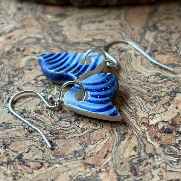 Handmade Ceramic Earrings One of a Kind Sterling Silver Eco Friendly Gifts