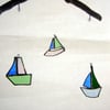 SALE, was £15 stained glass and driftwood boat mobile