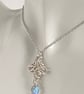 Sterling Silver Chainmaille and Crystal Pendant with a chain - Image 7