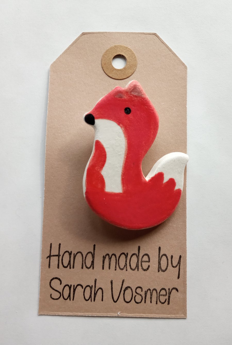 Ceramic Fox Brooch