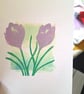 An original handprinted linoprint of Crocuses - Image 4