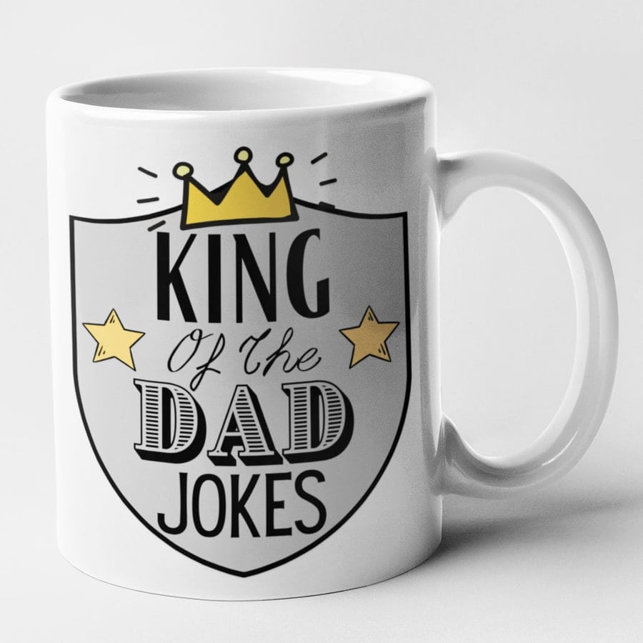 King Of The Dad Jokes Mug Father Dad Birthday Funny Hilarious Christmas Gift