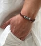 Women's Leather Wrap Bracelet, Silver Plated Floral Boho Bracelet - Image 5