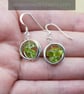 Peridot earrings. August birthstone pendant. Sterling silver circle - Image 3