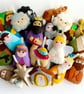 Make Your Own felt Nativity Advent full Garland Kit. Sewing pattern. DIY Craft