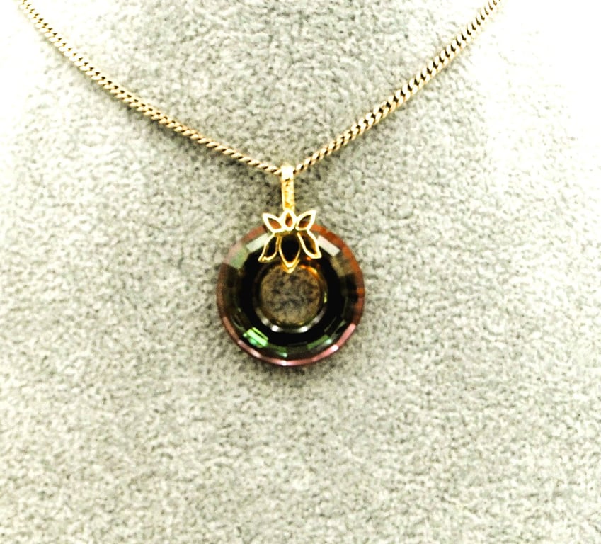 Golden Brown donut pendant on a gold bail and chain  Christmas present
