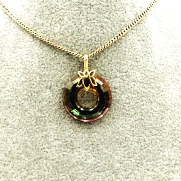 Golden Brown donut pendant on a gold bail and chain  Christmas present