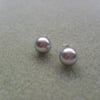 Silver Pearl Stud Earrings