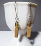 Sterling Silver Earrings with Picture Jasper Candle & Faceted Honey Quartz Flame
